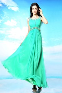 Amazing Scoop Sleeveless Chiffon Evening Dress Beading Backless