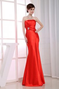 Fabulous Mermaid Strapless Floor-length Red Prom Dress
