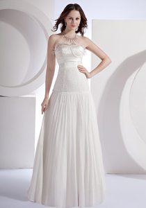 Beading and Pleats Accent White Strapless Prom Cocktail Dresses