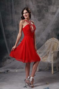 Wine Red V-neck Beaded Prom formal Dress with Cutouts for Cheap