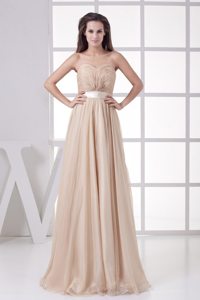 Champagne Prom Holiday Dresses Ruched Sweetheart with the Back Out