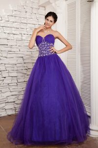Brand New Beaded Tulle Dresses for a Quince Sweetheart in Purple