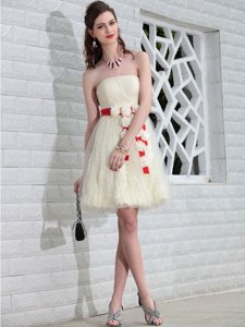 Lace White Sleeveless Floor Length Belt and Hand Made Flower Backless