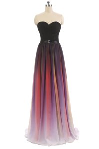 Sexy Chiffon Sweetheart Sleeveless Lace Up Belt Prom Party Dress in Multi-color