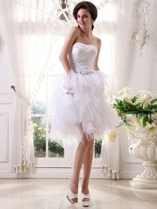 Artistic White Sleeveless Organza Zipper for Prom and Party
