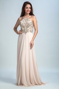 Elegant Pink Spaghetti Straps Neckline Sequins Prom Dresses Sleeveless Backless
