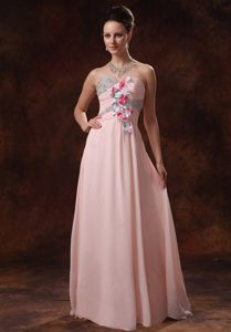 Fitted Beaded Sweetheart Prom Gown Dress Hand Made Flowers in Viamao