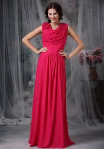 Floor-length Chiffon Prom Celebrity Dress Sleeveless Hand Made Flowers