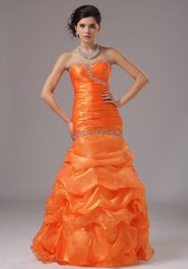 Mermaid Beading Sweetheart Prom Gown Dresses Ruches and Pick-ups