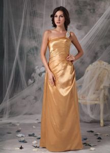 Simple One Shoulder Appliques Prom Evening Dresses with Ruched Bodice