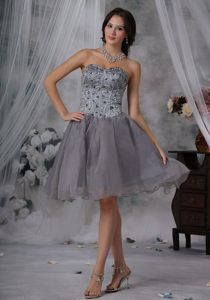 Modest Sweetheart Beaded Prom Celebrity Dresses Knee-length in Organza