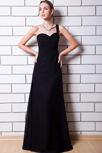 Black Column One Shoulder Floor Length Prom Little Black Dress