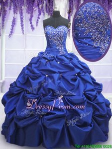 Smart Sleeveless Beading and Pick Ups Lace Up Quince Ball Gowns