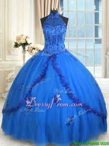 New Arrival Spring and Summer and Fall and Winter Tulle Sleeveless Floor Length Quinceanera Dress andBeading and Appliques