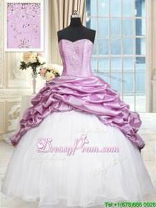 Eye-catching Organza and Taffeta Sweetheart Sleeveless Lace Up Beading and Pick Ups Sweet 16 Dresses inMulti-color