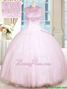 Eye-catching Sweetheart Sleeveless Satin and Tulle Sweet 16 Quinceanera Dress Beading Lace Up