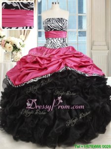 Graceful Sleeveless Beading and Ruffles Lace Up Vestidos de Quinceanera