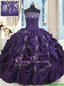 Classical Beading and Appliques Sweet 16 Quinceanera Dress Purple Lace Up Sleeveless Floor Length