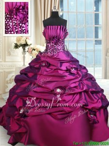 Adorable Sleeveless Brush Train Beading and Sequins Lace Up Vestidos de Quinceanera