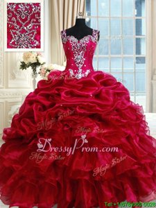 Sexy Sleeveless Zipper Floor Length Ruffled Layers and Pick Ups Quinceanera Dresses