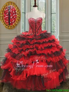 Wonderful Sleeveless Lace Up Floor Length Beading Quinceanera Dress