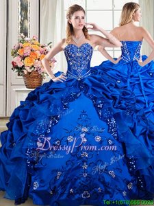 Fantastic Floor Length Ball Gowns Sleeveless Royal Blue Quinceanera Gown Lace Up