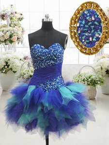 Multi-color Sleeveless Tulle Lace Up Prom Dresses for Prom and Party