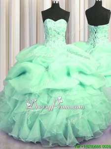 Cute Floor Length Light Blue Sweet 16 Dresses Sweetheart Sleeveless Lace Up