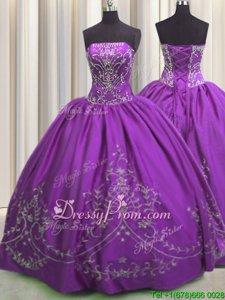 Adorable Sleeveless Embroidery Lace Up Vestidos de Quinceanera