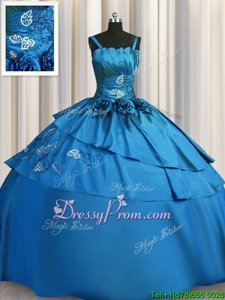 Fantastic Spring and Summer and Fall and Winter Satin Sleeveless Floor Length 15 Quinceanera Dress andBeading and Embroidery