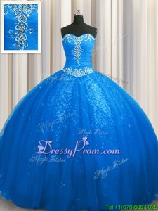 Smart Sleeveless Court Train Beading and Appliques Lace Up Vestidos de Quinceanera