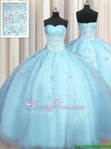 Sleeveless Zipper Floor Length Beading and Appliques Vestidos de Quinceanera