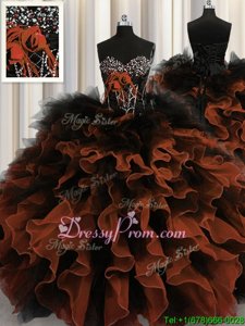 Classical Multi-color Sweet 16 Dresses Military Ball and Sweet 16 and Quinceanera and For withBeading and Ruffles Sweetheart Sleeveless Lace Up