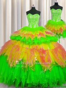 Custom Made Sleeveless Beading Lace Up Sweet 16 Dresses