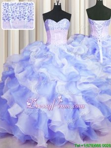Fantastic Floor Length Ball Gowns Sleeveless Multi-color Quinceanera Gown Lace Up