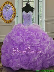Lavender Sweetheart Neckline Beading Sweet 16 Quinceanera Dress Sleeveless Lace Up