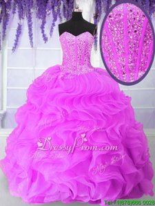 Most Popular Floor Length Ball Gowns Sleeveless Hot Pink Sweet 16 Quinceanera Dress Lace Up