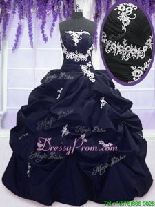 Glorious Floor Length Ball Gowns Sleeveless Navy Blue Vestidos de Quinceanera Lace Up