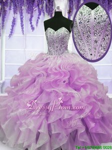 Best Selling Floor Length Ball Gowns Sleeveless Lilac Sweet 16 Quinceanera Dress Zipper