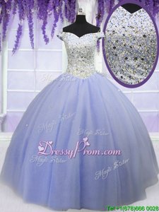 Inexpensive Spring and Summer and Fall and Winter Tulle Short Sleeves Floor Length Quinceanera Dresses andBeading