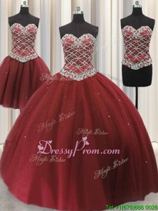 Trendy Sleeveless Beading and Sequins Lace Up 15 Quinceanera Dress