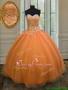 Sexy Sleeveless Lace Up Floor Length Beading Ball Gown Prom Dress