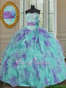 Sexy Floor Length Multi-color Quinceanera Dress Sweetheart Sleeveless Lace Up