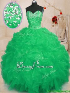Custom Design Floor Length Ball Gowns Sleeveless Turquoise 15th Birthday Dress Lace Up
