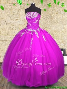 Lovely Floor Length Ball Gowns Sleeveless Purple Vestidos de Quinceanera Lace Up