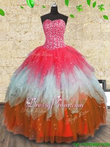 Elegant Floor Length Multi-color Ball Gown Prom Dress Sweetheart Sleeveless Lace Up