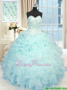 Sleeveless Lace Up Floor Length Beading and Pick Ups Sweet 16 Quinceanera Dress