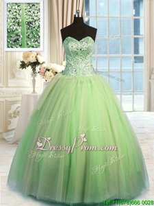 Sophisticated Sweetheart Sleeveless Organza Sweet 16 Quinceanera Dress Beading and Ruching Lace Up
