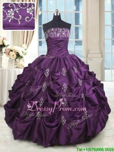 Popular Sleeveless Lace Up Floor Length Beading and Appliques and Embroidery and Pick Ups Quinceanera Gowns