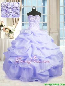 Comfortable Floor Length Lavender Sweet 16 Dresses Sweetheart Sleeveless Lace Up